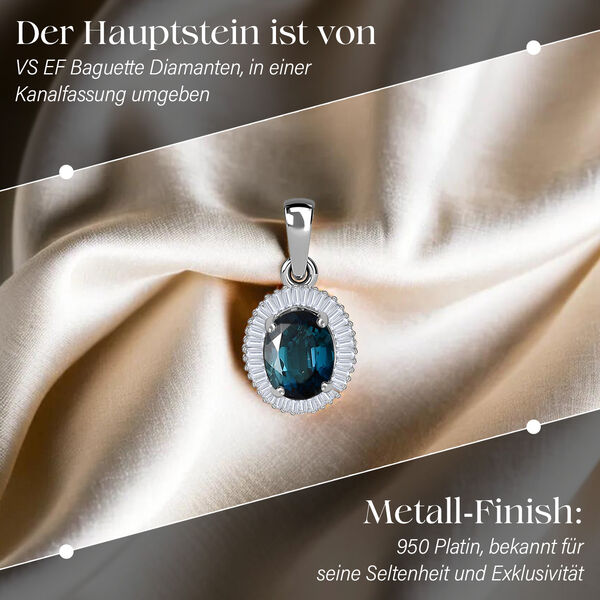 RHAPSODY AAAA Monte Belo Indigolith und VS-EF Diamant Anh&auml;nger in 950 Platin - 1,11 ct. image number 3