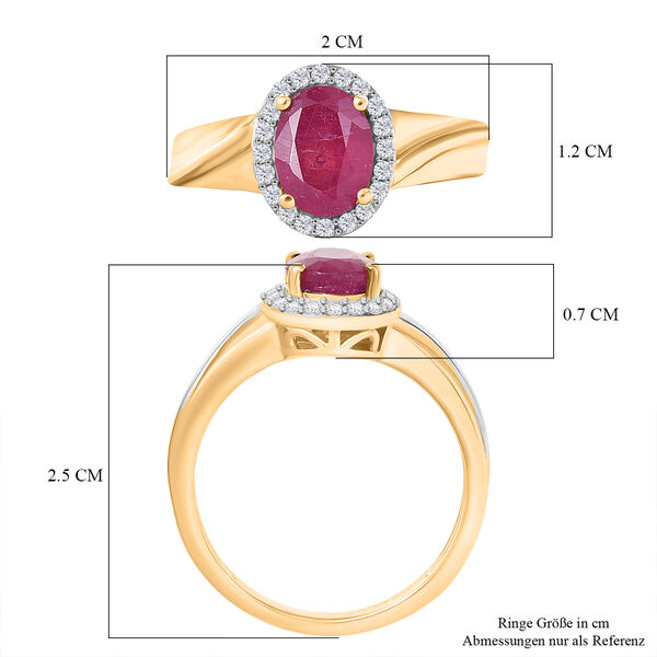 D'Joy afrikanischer Rubin und Zirkon zweifarbiger Ring - 2,21 ct. image number 7