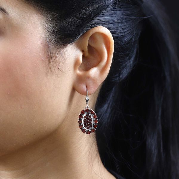 Mosambik Granat Ohrringe 925 Silber rhodiniert ca. 7,05 ct. image number 3