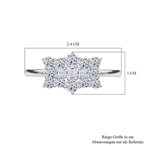 LUXURIANT SGL zertifizierter VS-EF Labor Diamant Ring, 925 Silber rhodiniert - 1 ct. image number 3