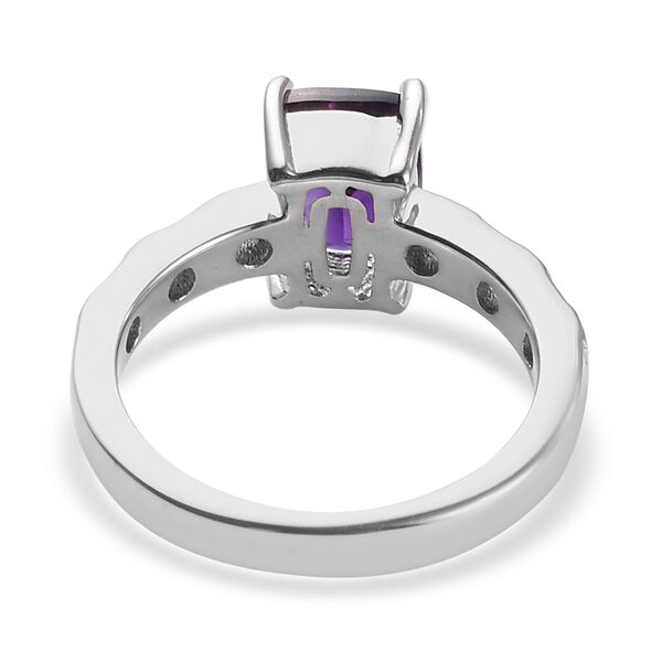 Marokkanischer Amethyst und Zirkon Ring 925 Silber Platin-&Uuml;berzug image number 6