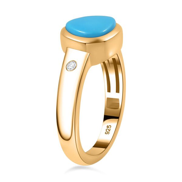 AAA Sleeping Beauty T&uuml;rkis und Moissanit Ring - 1,36 ct. image number 5