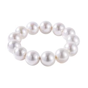 Weiße Muschelkernperle Armband, 18 cm