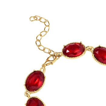 Roter Kristall Schmuckset Reines Messing