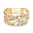 Weißer Diamant-Ring, 925 Silber vergoldet, (Größe 21.00)