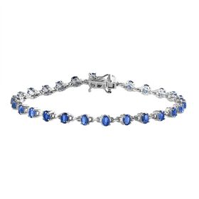 Kyanit Armband, ca. 19 cm, 925 Silber rhodiniert, ca. 5,75 ct.