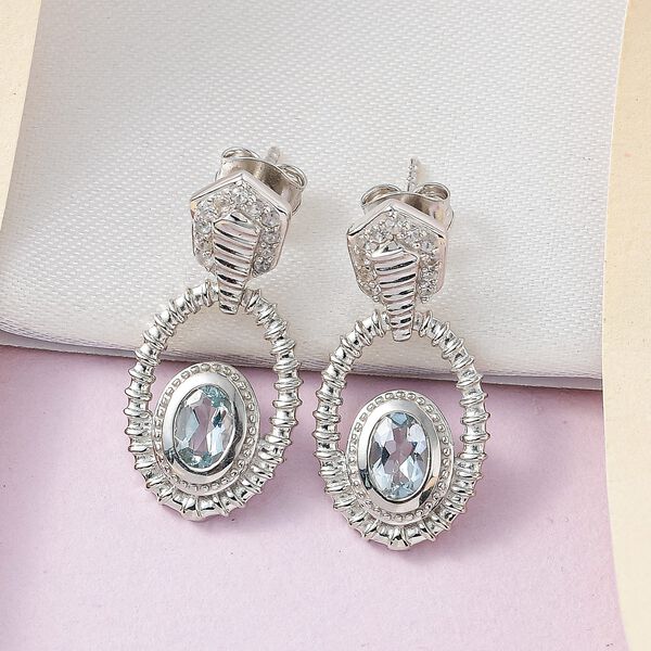 Espirito Santo Aquamarin und  Zirkon Ohrringe, ca. 1.24 ct image number 2