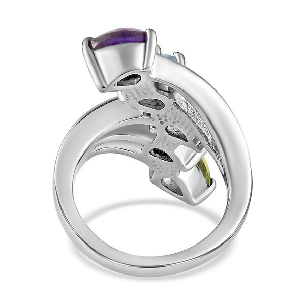 Mehfarbiger Edelstein-Ring, (Gr&ouml;&szlig;e 16.00) Edelstahl, ca. 3,41 ct image number 6