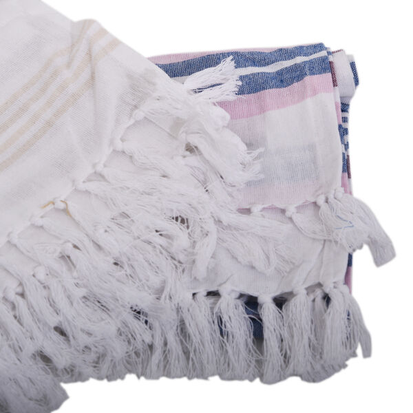 2er Set SPA Handt&uuml;cher, rosa und blaue Streifen image number 1