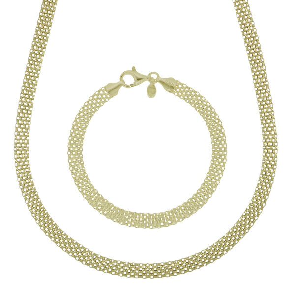 Netz-Design 19cm Armband und 50cm Halskette