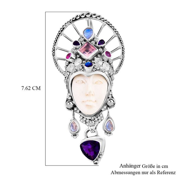Afrikanischer Amethyst, Rosenquarz Anh&auml;nger 925 Silber ca. 7,81 ct. image number 5