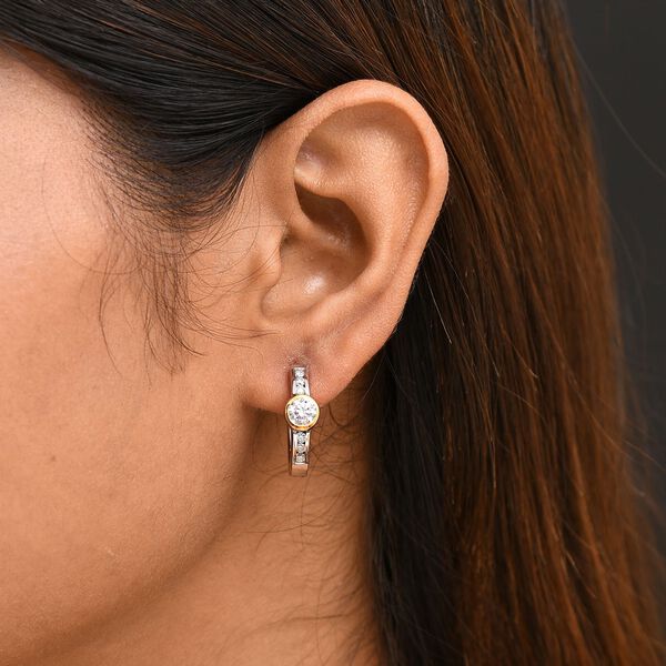 Zweifarbige Moissanit Ohrringe - 1,36 ct. image number 3