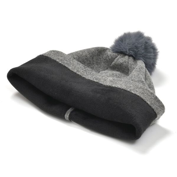 LA MAREY 2er-Set Kaschmir Mützen und Handschuhen mit Mikroplüsch-Futter, Grau image number 3