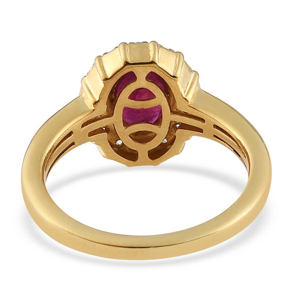 Fissure gefüllt Rubin und Zirkon Ring 925 Silber vergoldet  ca. 1,26 ct image number 6