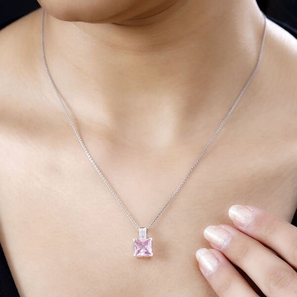 LUSTRO STELLA - Rosa Zirkonia Anhänger 925 Silber image number 3