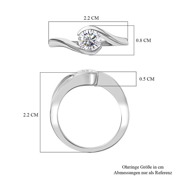 Moissanit Ring, 925 Silber rhodiniert - 0,76 ct. image number 7