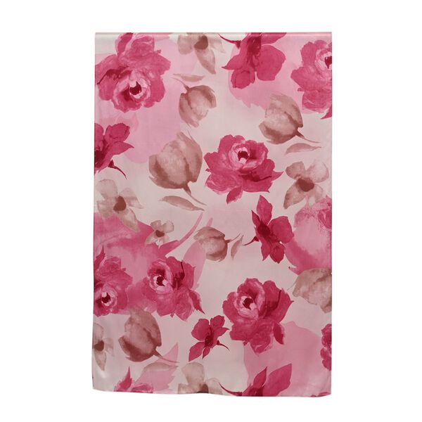 LA MAREY 100% Maulbeerseiden Schal, rosa Bl&uuml;ten image number 2