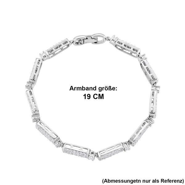 Wei&szlig;er Zirkonia Armband ca. 19 cm Nickelfreies Messing image number 4