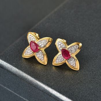 D'Joy Afrikanische Rubin und Zirkon Ohrringe - 2,48 ct.