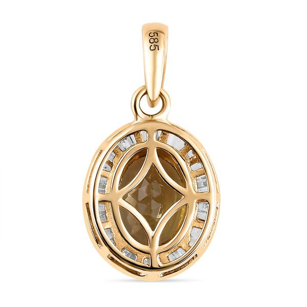 AAA nat&uuml;rlicher, goldener Tansanit und Diamant-Anh&auml;nger - 2,05 ct. image number 5