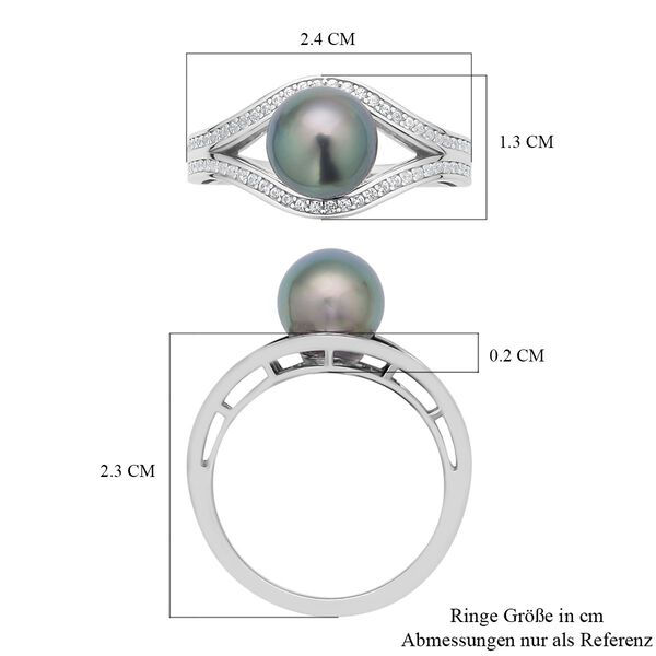 Tahiti Perle und Zirkon-Ring image number 7