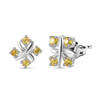 Gelber Zirkonia Ohrringe 925 Silber