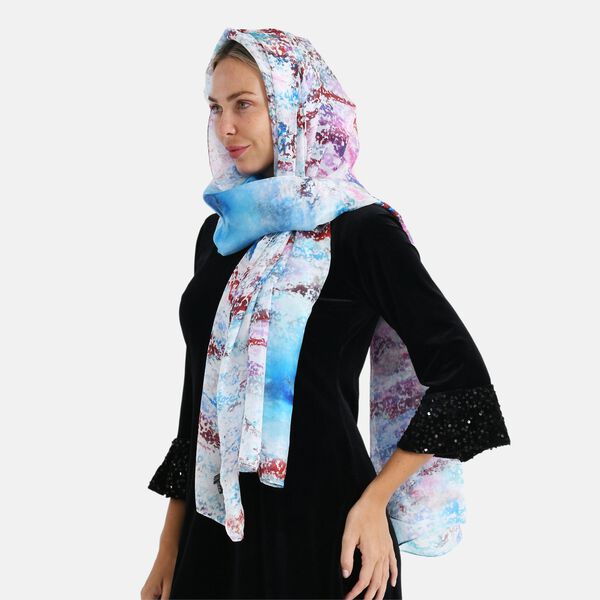  LA MAREY signature 100% silk scarf110*195cmweight:40gcolor:multi colorMaterial:100% Mulberry silk image number 3