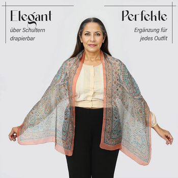 Geschmeidiger Luxuri&ouml;ser 100% Seidenschal, orange