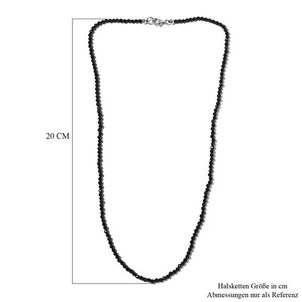 Schwarzer Spinell Halskette ca. 50 cm 925 Silber rhodiniert ca. 42.00 ct image number 6