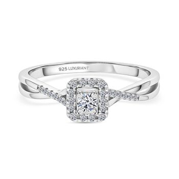 LUXURIANT VS-EF Labor Diamant Ring, 925 Silber rhodiniert - 0,25 ct.
