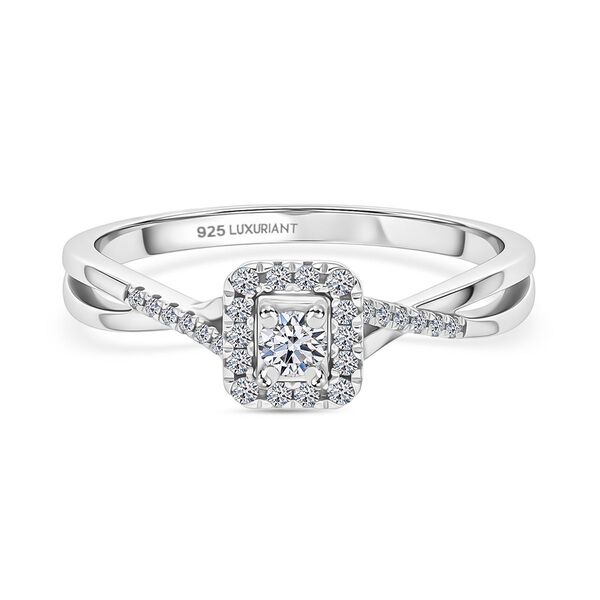 LUXURIANT VS-EF Labor Diamant Ring, 925 Silber rhodiniert - 0,25 ct. image number 0