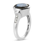 Labradorit und Zirkon-Ring, 925 Silber platiniert  ca. 3,03 ct image number 4