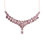 Rose de France Amethyst Collier, ca. 45 cm, 925 Silber rosévergoldet ca. 35.67 ct