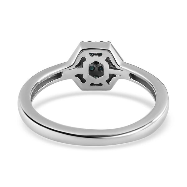 Blauer Diamant Ring 925 Silber platiniert (Gr&ouml;&szlig;e 16.00) ca. 0.20 ct image number 6