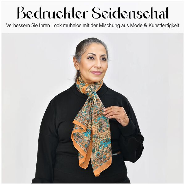 Seiden Schal, orange image number 3