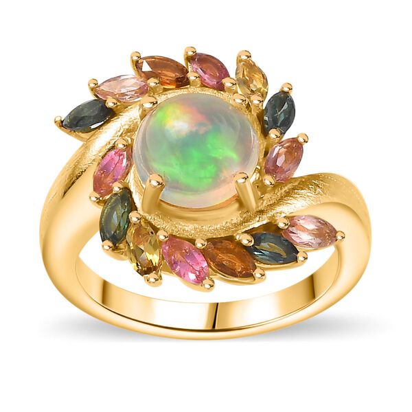AA nat&uuml;rlicher, &auml;thiopischer Welo Opal und Multi-Turmalin Ring - 2,56 ct. image number 5