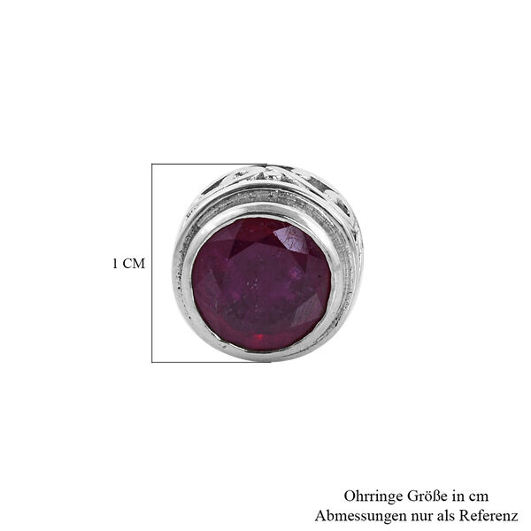 Royal Bali Kollektion - Rubin Solit&auml;r Ohrstecker in Silber, 3,60 ct. image number 5