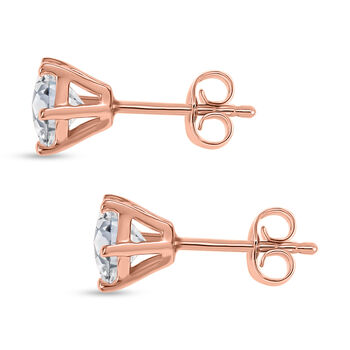 D'Joy Moissanit Ohrringe, 925 Silber ros&eacute;vergoldet - 1,90 ct.