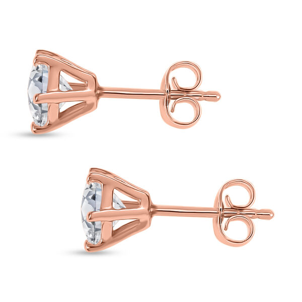 D'Joy Moissanit Ohrringe, 925 Silber ros&eacute;vergoldet - 1,90 ct. image number 4