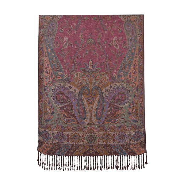 Schal mit Paisley-Muster und Fransen, 70x180cm, Rot image number 2