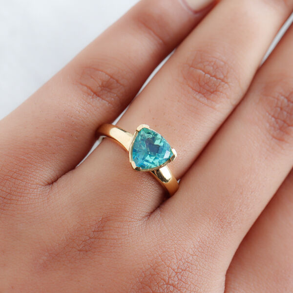 Pfau Triplett Quarz und wei&szlig;er Zirkon-Ring - 2,09 ct. image number 3