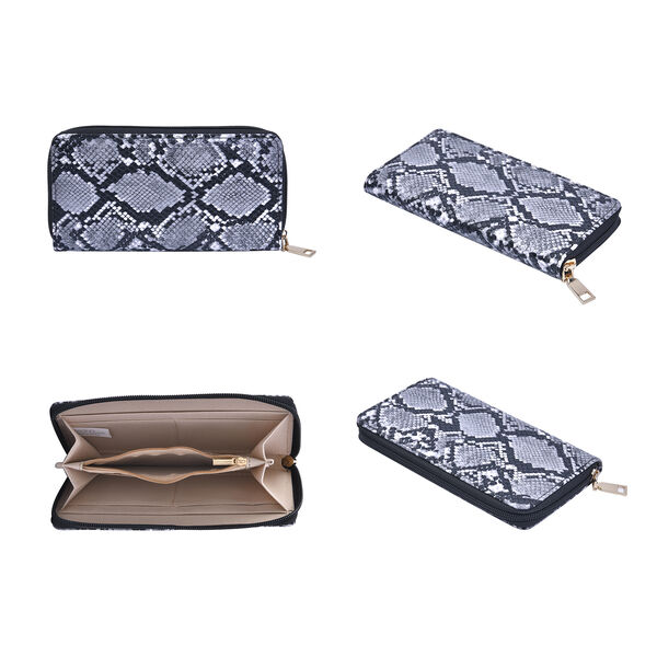 Passage - 4er-Set, Handtasche, Crossbody Tasche, Clutch und Brieftasche mit Schlangenhaut Muster image number 6