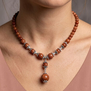 Gold Sandstein Halskette, 45 cm - 37 ct.