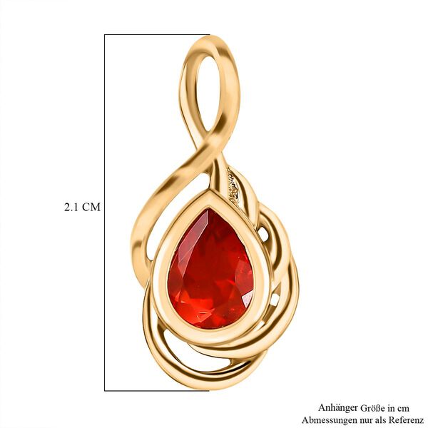 Purpurroter Feueropal Anh&auml;nger, 925 Silber vergoldet ca. 0.47 ct image number 6