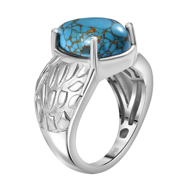 Blaues Türkis Ring, Silberton, (Größe 19.00) ca. 4.95 ct image number 5