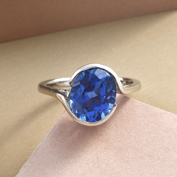 Ceylonfarbener Quarz-Ring, 925 Silber platiniert -2,93 ct.&nbsp; image number 2