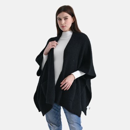 Cardigan im Casual-Chic mit offenen Seiten und Taschen, Einheitsgr&ouml;&szlig;e, Schwarz