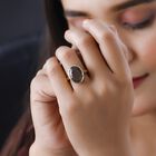 Chocolate Saphir Ring, 925 Silber Gelbgold Vermeil, ca. 11.36 ct image number 2