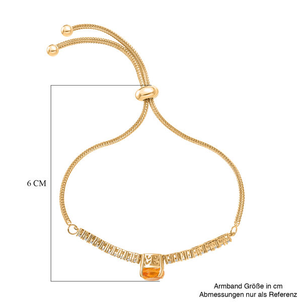 EVER TRUE Sphaleros Quarz, Wei&szlig;er Zirkon Armband, flexibles (ca. 16.50 - 21.50 cm) Nickelfreies Messing ca. 4,15 ct. image number 5