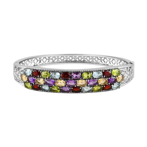 Mehfarbiger Edelstein Armreif, ca. 19 cm Edelstahl ca. 14,69 ct image number 0